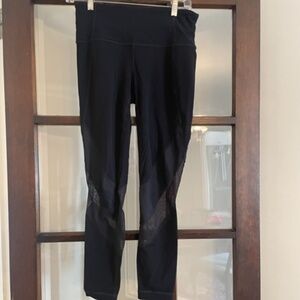 Athleta Aura Sonar Leggings with Mesh in Black, Size Small